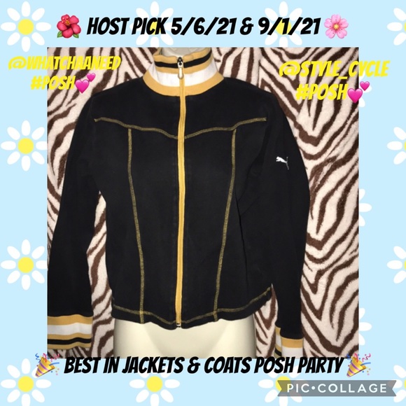 Puma small zippered sweater black yellow white - Picture 7 of 7